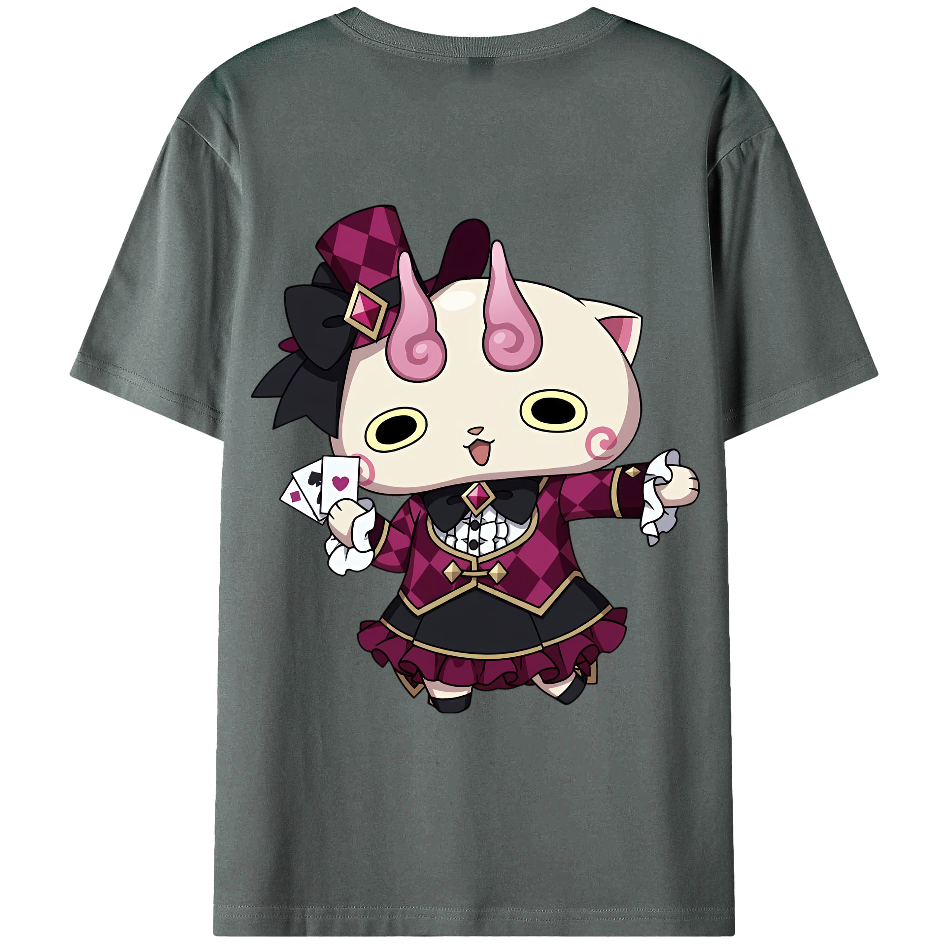 （画像用） 妖怪ウォッチ Yo-kai Watch 綿100％ メンズ半袖Tシャツ（バックプリント） 通気性